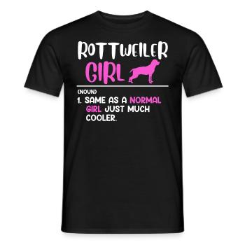 ROTTWEILER GIRL SAME AS A WOMAN BUT COOLER - Männer T-Shirt - Schwarz - Vorne - AI Model Male 178 light (178cm)