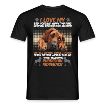 Ridgeback Besitzer I LOVE MY RHODESIAN RIDGEBACK - Männer T-Shirt - Schwarz - Vorne - AI Model Male 178 light (178cm)