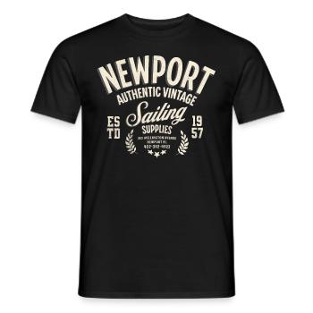 Newport RI Authentic supplies - Men's T-Shirt - black - Front - AI Model Male 178 light (178cm)