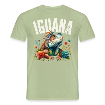 Iguane - T-shirt homme - vert sauge - Devant - AI Model Male 178 light (178cm)