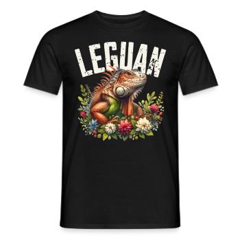 Leguan - Männer T-Shirt - Schwarz - Vorne - AI Model Male 178 light (178cm)