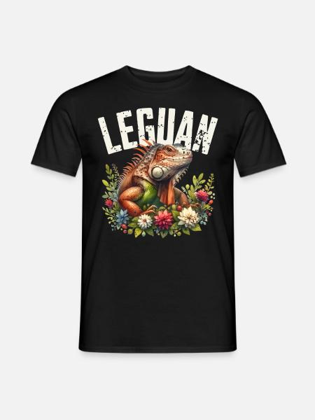 Leguan - Männer T-Shirt - Schwarz