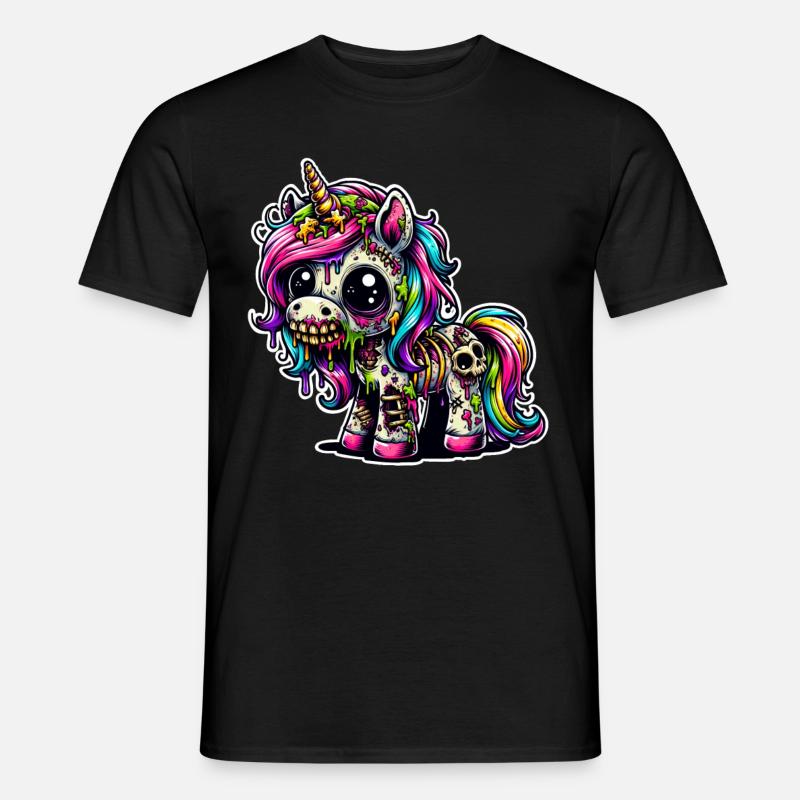 Einhorn Zombie Monster - Männer T-Shirt - Schwarz