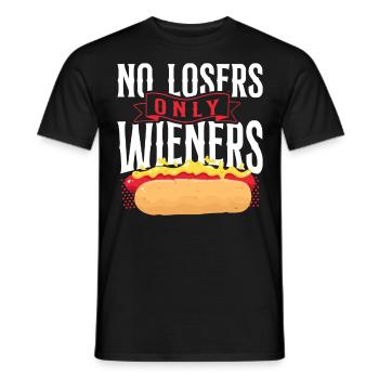 Hot Dog Jeu de mots pour adultes Pas de perdants seulement - T-shirt homme - noir - Devant - AI Model Male 178 light (178cm)