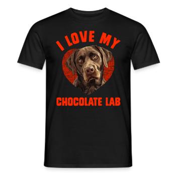 Brun Labrador JEG ELSKER MIN CHOKOLADE LAB ejer - Mænd T-shirt - sort - Foran - AI Model Male 178 light (178cm)