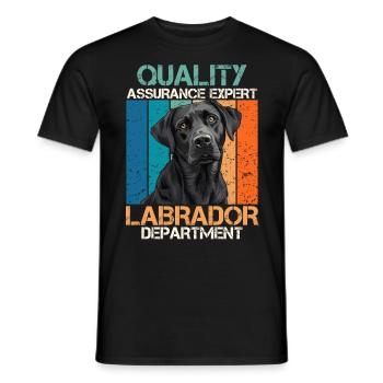 Labrador Dog QUALITY LABRADOR DEPARTMENT Funny - Men's T-Shirt - black - Front - AI Model Male 178 light (178cm)