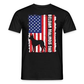 Dog owner BELGIAN MALINOIS DAD Daddy - Men's T-Shirt - black - Front - AI Model Male 178 light (178cm)