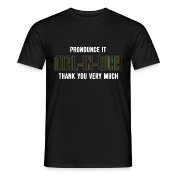 Malinois Dog PRONOUNCE IT MAL-IN-WAH THANK YOU - Men's T-Shirt - black - Front - AI Model Male 178 light (178cm)
