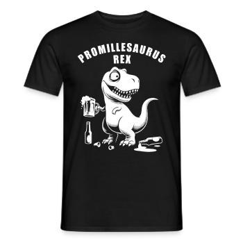 Promillesaurus Rex: Der trinkfeste T-Rex - Männer T-Shirt - Schwarz - Vorne - AI Model Male 178 light (178cm)