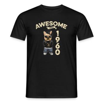 1960 Geburtstag Awesome since Cool Dog - Männer T-Shirt - Schwarz - Vorne - AI Model Male 178 light (178cm)