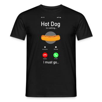 Hot Dog Adult Phone Display Hot - Men's T-Shirt - black - Front - AI Model Male 178 light (178cm)