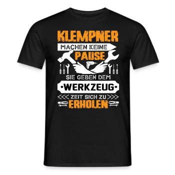 Plumbers don't take a break - Men's T-Shirt - black - Front - AI Model Male 178 light (178cm)