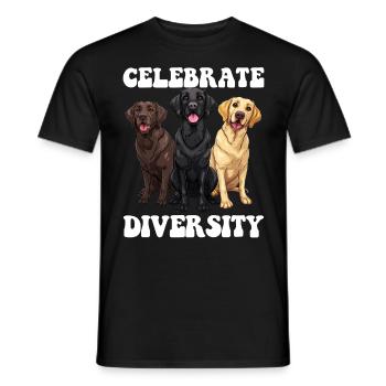 Labrador Dogs CÉLÉBREZ LA DIVERSITÉ Labrador Retriever - T-shirt homme - noir - Devant - AI Model Male 178 light (178cm)