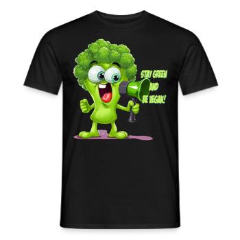 Stay Green - Vegan Food Broccoli Design - T-shirt homme - noir - Devant - AI Model Male 178 light (178cm)