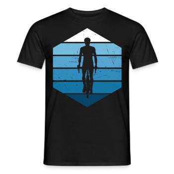 Cycling Mountain Bike Cycling Cycling Bicycle - Men's T-Shirt - black - Front - AI Model Male 178 light (178cm)