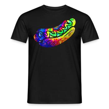 Hot Dog Adulte Tie Dye Années 90 Rétro - T-shirt homme - noir - Devant - AI Model Male 178 light (178cm)
