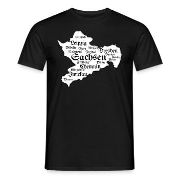 Saxony Dresden Leipzig Chemnitz Places - Men's T-Shirt - black - Front - AI Model Male 178 light (178cm)