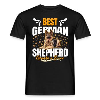 Hundeoma BEST GERMAN SHEPHERD GRANDMA - Männer T-Shirt - Schwarz - Vorne - AI Model Male 178 light (178cm)