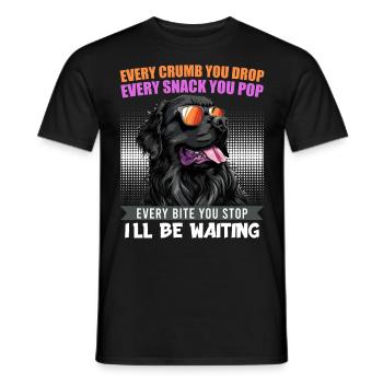 Terre-Neuve CHAQUE MIETTE QUE TU DÉPOSES, JE T’ATTENDRAI - T-shirt homme - noir - Devant - AI Model Male 178 light (178cm)