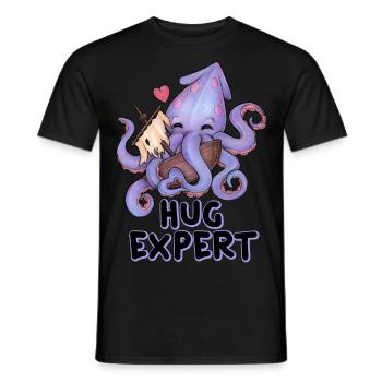 Hug Expert Octopus Lustiger Knuddel Krake Herz - Männer T-Shirt - Schwarz - Vorne - AI Model Male 178 light (178cm)