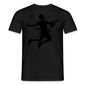 Men's Squash Women's Badminton Player - Men's T-Shirt - black - Front - AI Model Male 178 light (178cm)