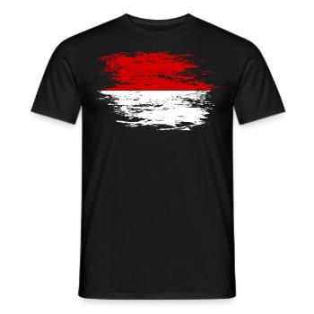 Drapeau indonésien utilisé - T-shirt homme - noir - Devant - AI Model Male 178 light (178cm)