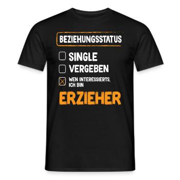 Statut relationnel de l’éducateur - T-shirt homme - noir - Devant - AI Model Male 178 light (178cm)