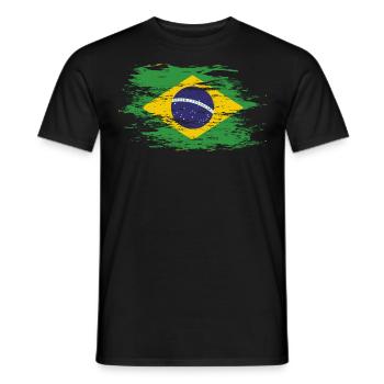 Brasilien Flagge used - Männer T-Shirt - Schwarz - Vorne - AI Model Male 178 light (178cm)