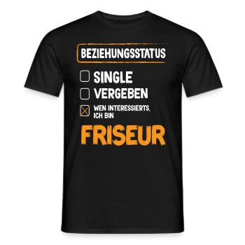 Friseur Beziehungsstatus - Männer T-Shirt - Schwarz - Vorne - AI Model Male 178 light (178cm)