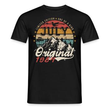 July 1984 | Original Birthday July 1984 - Men's T-Shirt - black - Front - AI Model Male 178 light (178cm)