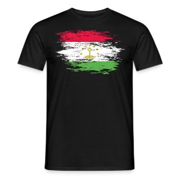 Drapeau du Tadjikistan utilisé - T-shirt homme - noir - Devant - AI Model Male 178 light (178cm)