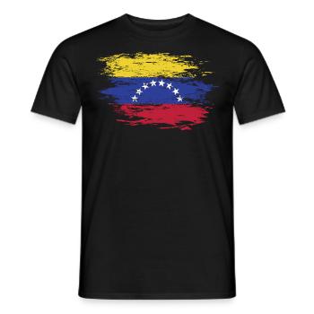 Drapeau du Venezuela utilisé - T-shirt homme - noir - Devant - AI Model Male 178 light (178cm)