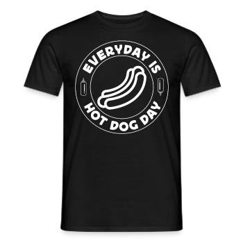 Hot Dog Adult Every Day Is Hot Dog - Men's T-Shirt - black - Front - AI Model Male 178 light (178cm)