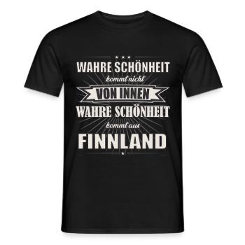 Wahre Schönheit kommt aus Finnland Design - Männer T-Shirt - Schwarz - Vorne - AI Model Male 178 light (178cm)
