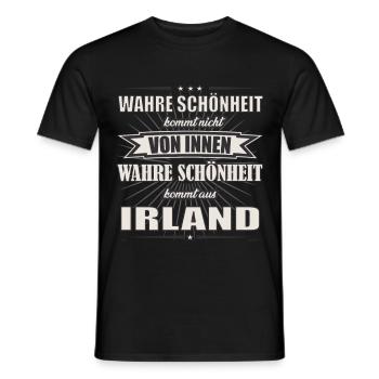 True beauty comes from Ireland Design - Men's T-Shirt - black - Front - AI Model Male 178 light (178cm)