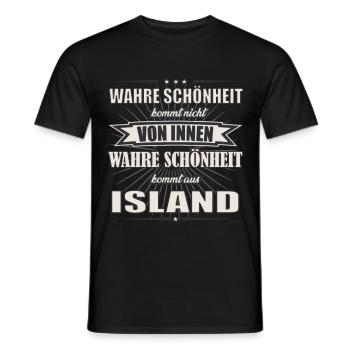 La vraie beauté vient d’Islande, le design - T-shirt homme - noir - Devant - AI Model Male 178 light (178cm)