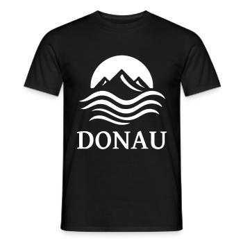 cool Danube River design for the river fan - Men's T-Shirt - black - Front - AI Model Male 178 light (178cm)