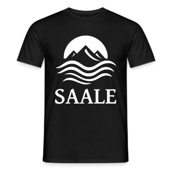 cool Saale river design for the river fan - Men's T-Shirt - black - Front - AI Model Male 178 light (178cm)
