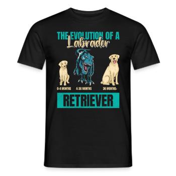 EVOLUTION OF A LABRADOR RETRIEVER Besitzer - Männer T-Shirt - Schwarz - Vorne - AI Model Male 178 light (178cm)
