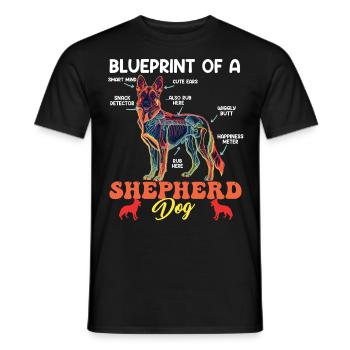Berger allemand PLAN D’UN BERGER ALLEMAND Drôle - T-shirt homme - noir - Devant - AI Model Male 178 light (178cm)