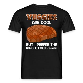 LES LÉGUMES SONT COOL MAIS JE PRÉFÈRE TOUTE LA CHAÎNE ALIMENTAIRE - T-shirt homme - noir - Devant - AI Model Male 178 light (178cm)