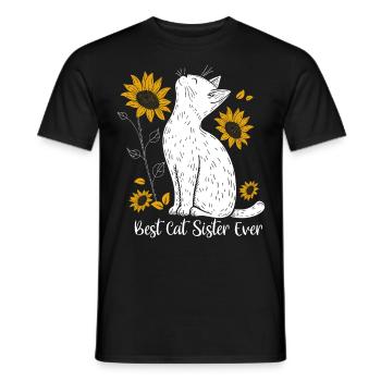 Meilleure sœur de chat de tous les temps - T-shirt homme - noir - Devant - AI Model Male 178 light (178cm)