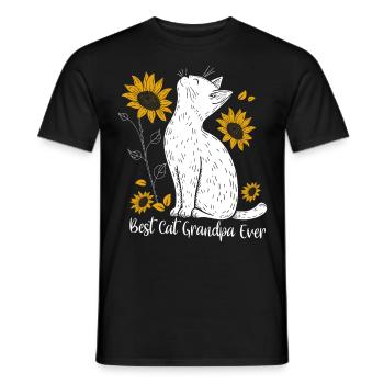 Meilleur grand-père chat de tous les temps - T-shirt homme - noir - Devant - AI Model Male 178 light (178cm)