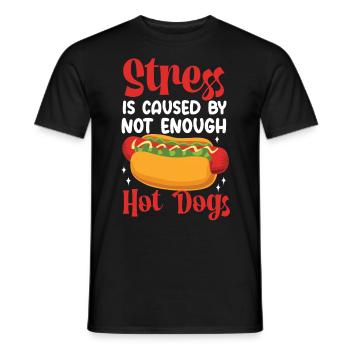 Hot Dog Adult Stress Is Caused By - Männer T-Shirt - Schwarz - Vorne - AI Model Male 178 light (178cm)