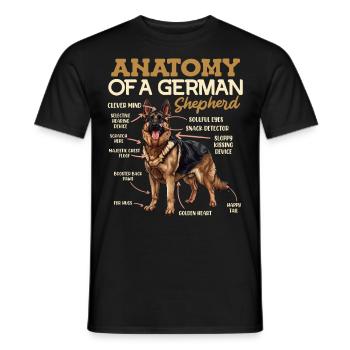 Anatomy of the German Shepherd Funny - Men's T-Shirt - black - Front - AI Model Male 178 light (178cm)
