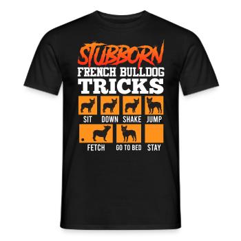 Le propriétaire du bouledogue français Stubborn Frenchie - T-shirt homme - noir - Devant - AI Model Male 178 light (178cm)