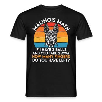 MALINOIS MATH HOW MANY FINGERS DO YOU HAVE LEFT - Men's T-Shirt - black - Front - AI Model Male 178 light (178cm)