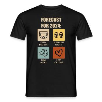 Werdende Eltern 2024 Vorhersage 2024 - Männer T-Shirt - Schwarz - Vorne - AI Model Male 178 light (178cm)