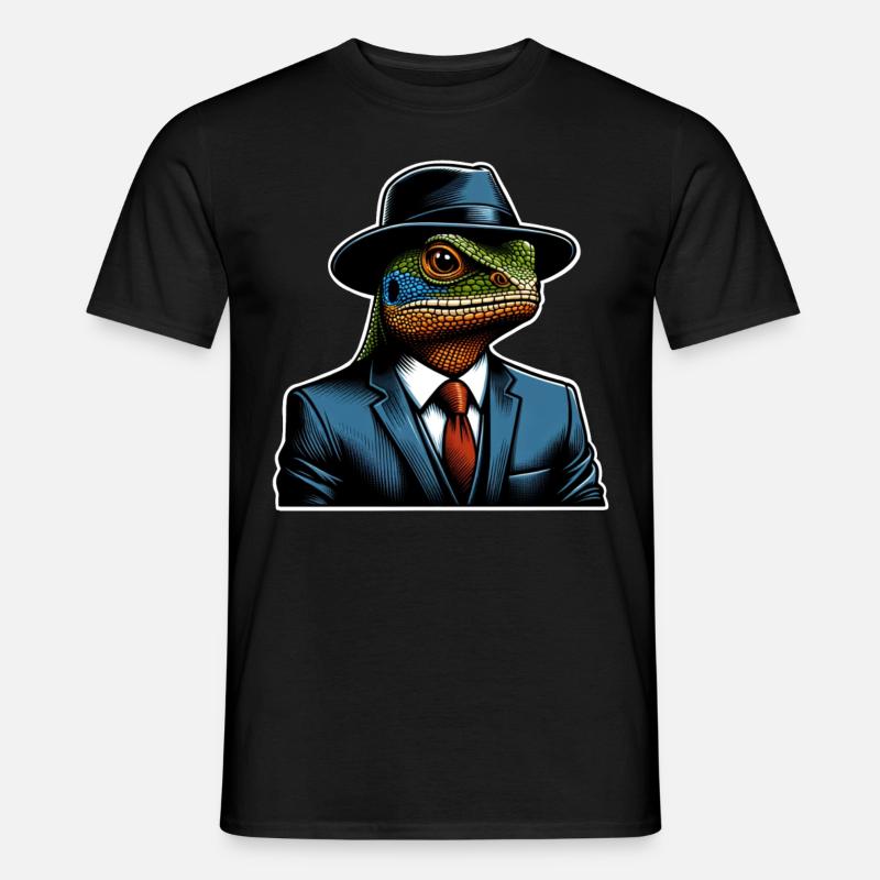 Echse - Männer T-Shirt - Schwarz