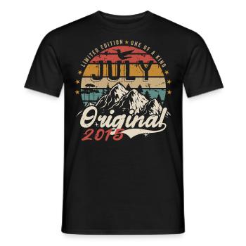 Juillet 2015 | Original Anniversaire Juillet 2015 - T-shirt homme - noir - Devant - AI Model Male 178 light (178cm)